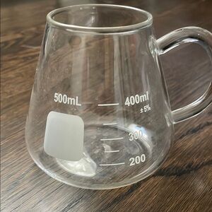 Pair of Clear Beaker Style Glass Mugs (2 mugs)